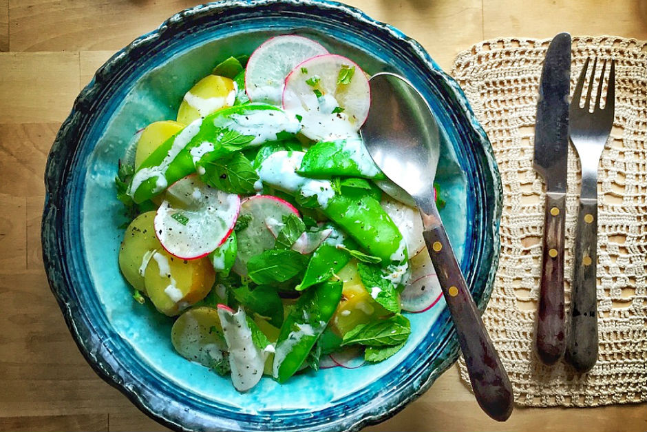 Yeşil bezelye salatası Yeşil bezelye salatası