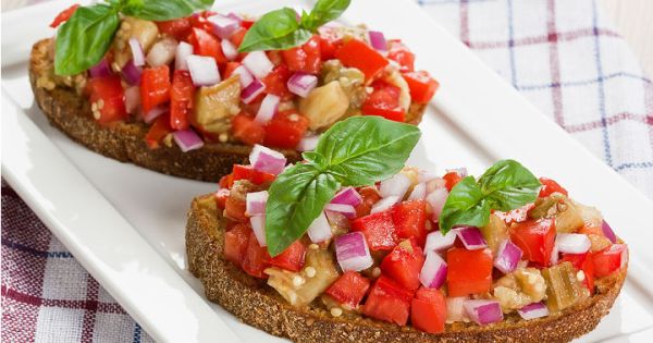 Köz Patlıcanlı Bruschetta