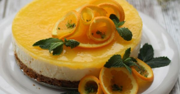 Portakal ve Beyaz Çikolatalı Cheesecake