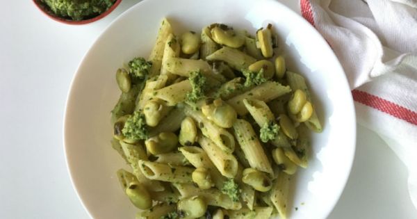 Pesto Soslu İç Baklalı Makarna