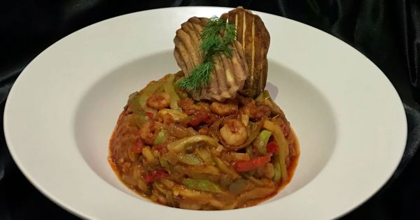 Karidesli Kabak Spagetti