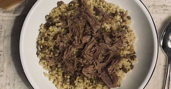 Haşlama Etli Mercimekli Bulgur Pilavı