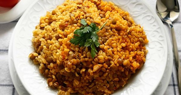 Yeşil Mercimekli Bulgur Pilavı