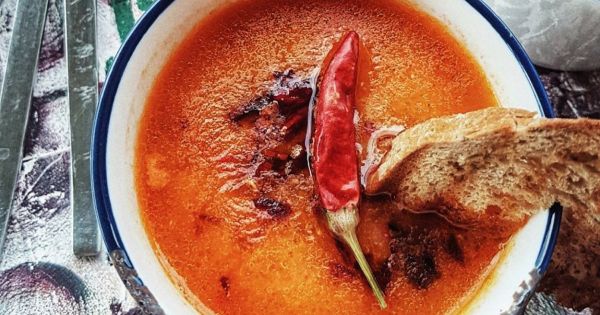 Közlenmiş Biberli Nohut Çorbası