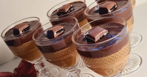 Karamel ve Çikolatalı Puding