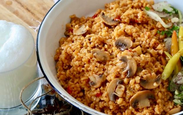 Mantarlı Bulgur Pilavı