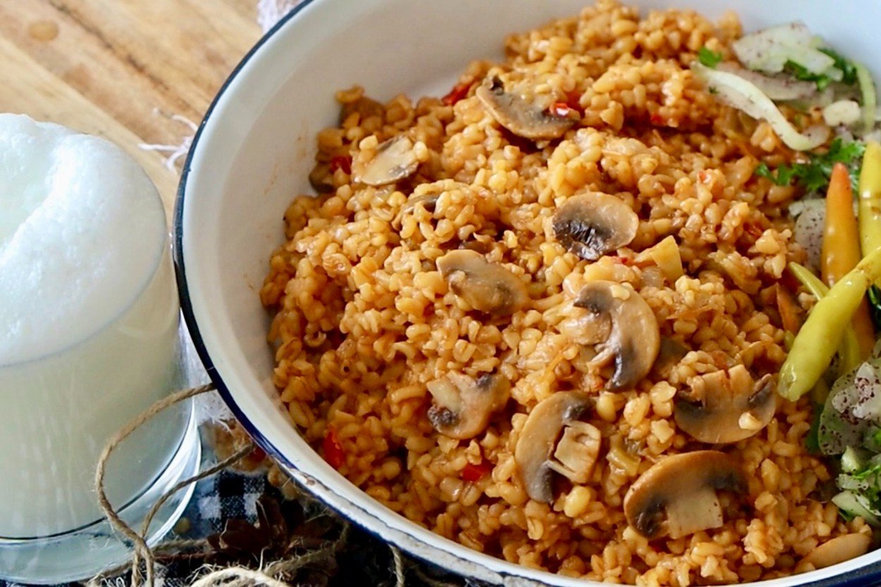 Mantarlı Bulgur Pilavı