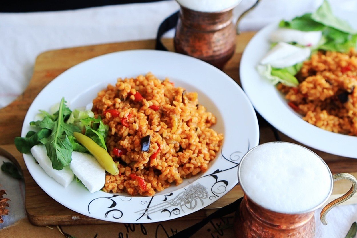 Patlıcanlı Bulgur Pilavı Tarifi