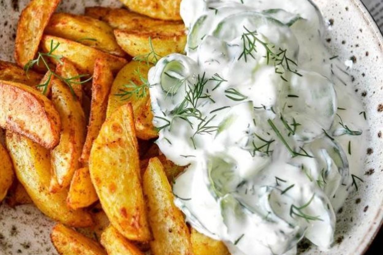 Tzatziki Soslu Patates Aşama 1