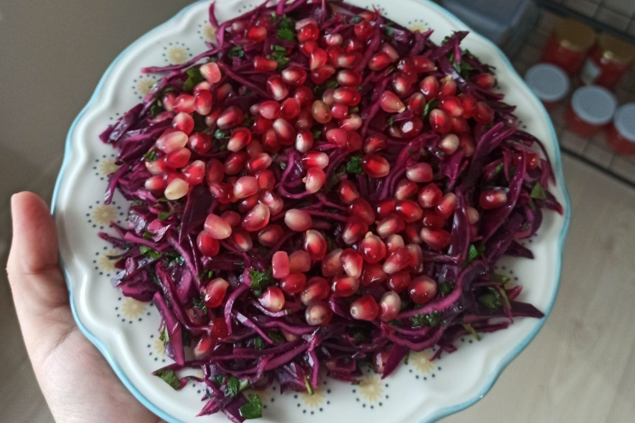 Narlı Mor Lahana Salatası Tarifi