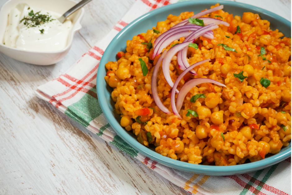 nohutlu bulgur pilavi