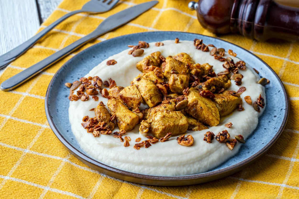 Karnabahar Püresi ve Körili Tavuk Tarifi