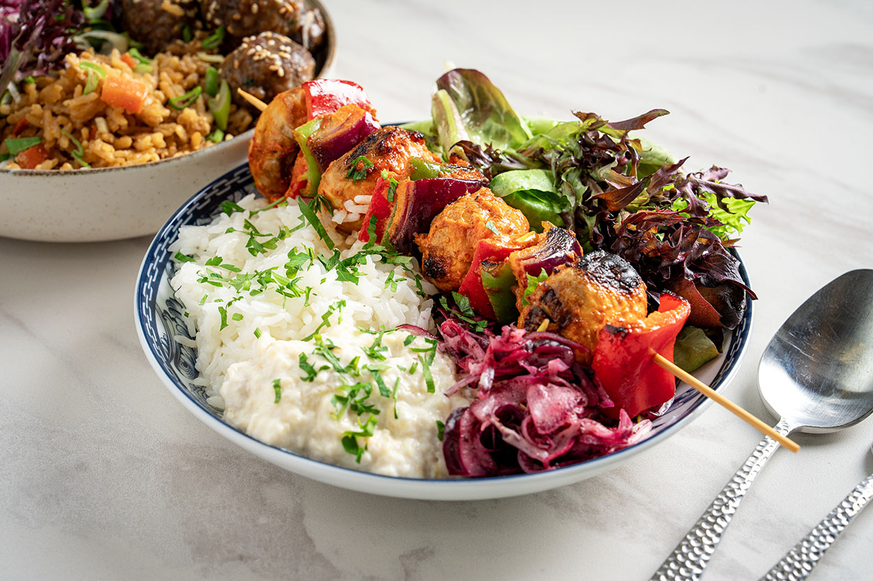Acı Marinasyonlu Sebze Şiş Bowl Tarifi